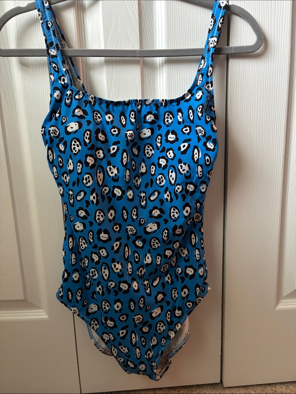 Bright Blue Leopard Print One-Piece Swimsuit
